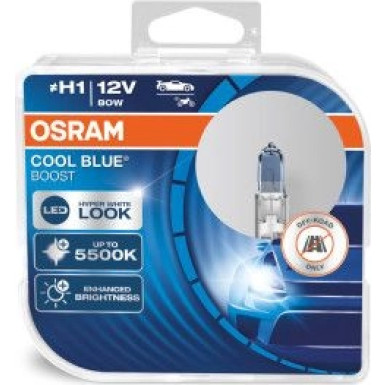 H1 12V 80W P14.5s COOL BLUE BOOST 5500K 2St - NEUE AUSFÜHRUNG - Osram | (NO ECE) | P14.5s, für OFF-ROAD, KEIN ECE | 62150CBB-HCB