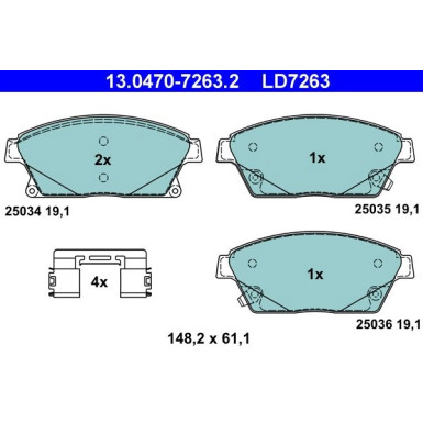 Bremsbelagsatz Opel P. Astra/Mokka/Zafira 1,6-2,0 Cdti 09- Keramik | 13.0470-7263.2