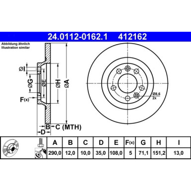 Bremsscheibe Citroen T. C5 1.6-3.0 Hdi 08 | 24.0112-0162.1