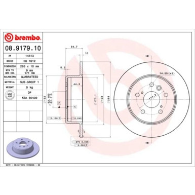 82 482 021 Bremsscheibe HA | TOYOTA Camry 91 | 08.9179.10