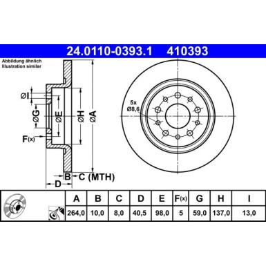 Bremsscheibe Fiat T. 500L 1.4/1.6D 13 | 24.0110-0393.1