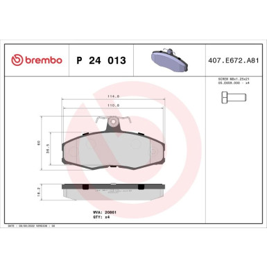 BREMBO Bremsklötze VA | FORD Sierra 82-87 | P 24 013