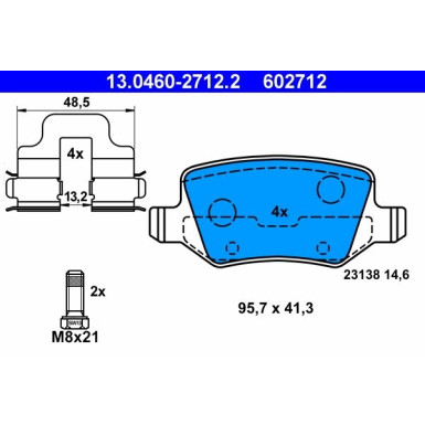 Bremsbelagsatz Db T. W169/W245 04-12 | 13.0460-2712.2