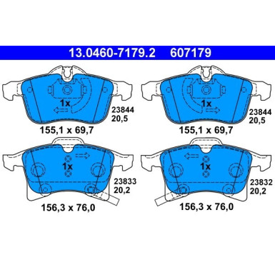 Bremsbelagsatz Opel P. Adam/Astra/Combo/Corsa/Meriva/Zafira 04 | 13.0460-7179.2