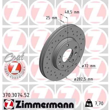 83 481 041 Sport Bremsscheibe VA Sport | MAZDA 6 02 | 370.3074.52