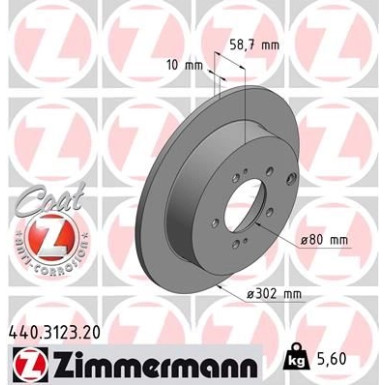 ZIMMERMANN Bremsscheibe | 440.3123.20