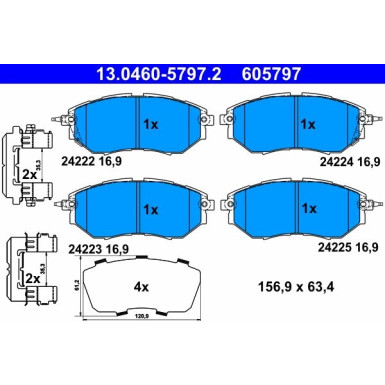 Bremsbelagsatz Subaru P. Legacy/Outback/Tribeca 2.0-3.6 03 | 13.0460-5797.2