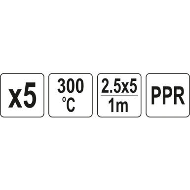 Ppr-Einsätze 2,5X5mm, 5X1M, 5 St | YT-82307