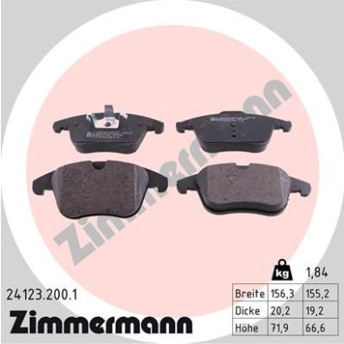 ZIMMERMANN Bremsbeläge | 24123.200.1