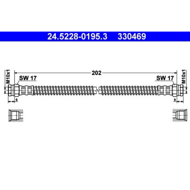 ATE Bremsschlauch | 24.5228-0195.3