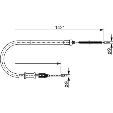 Handbremsseil re | RENAULT Kangoo | 1987477633