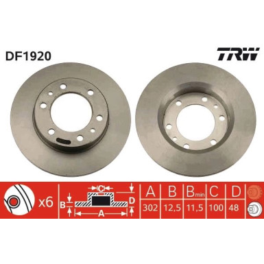 Bremsscheibe Toyota P. Landcruiser -90 | DF1920