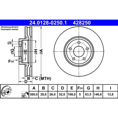 Bremsscheibe Ford P. Mondeo 1.6-2.5 07-15 | 24.0128-0250.1