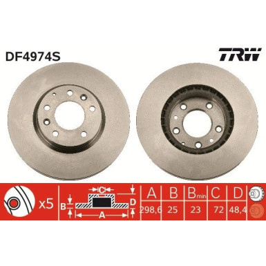 Bremsscheibe Mazda S. 6 | DF4974S