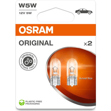 OSRAM W5W 12V 5W W2.1x9.5d Glühlampen - 2er Blister