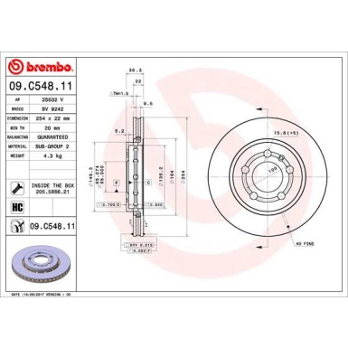 17 482 030 Bremsscheibe HA | VW Polo 09 | 09.C548.11