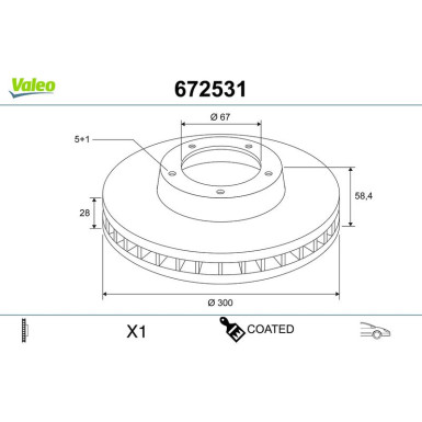 VALEO Bremsscheibe | 672531