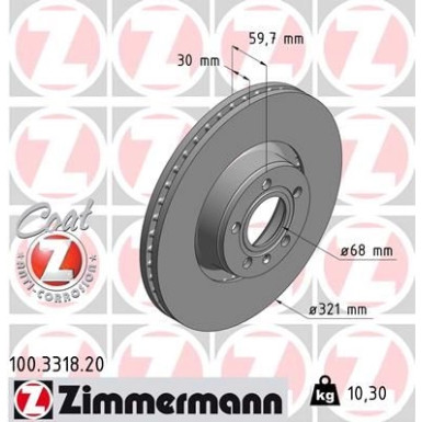 ZIMMERMANN Bremsscheibe | 100.3318.20