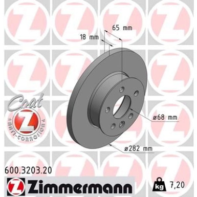 ZIMMERMANN Bremsscheibe | 600.3203.20