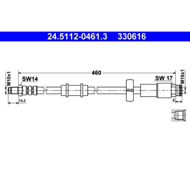 ATE Bremsschlauch | 24.5112-0461.3