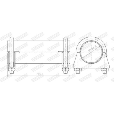 DM54,5 L90 Rohrverbinder | Rohr mit Bügel | 86054