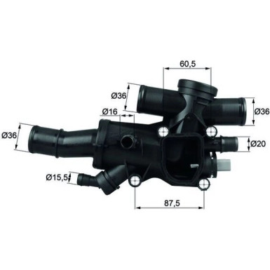 Gehäusethermostat | PSA,VOLVO C4/5 2.0D/HDI 04 | TH 44 83