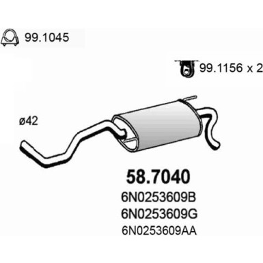 Endschalldämpfer | VW Polo 94 | 58.7040