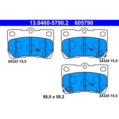 Bremsbelagsatz Lexus T. Gs/Is 2,2-4,3 05-13 | 13.0460-5790.2