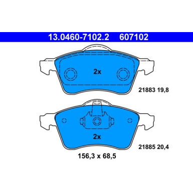 Bremsbelagsatz Vw P. T4 1,9-2,5 Tdi/2,0-2,8 90-03 | 13.0460-7102.2