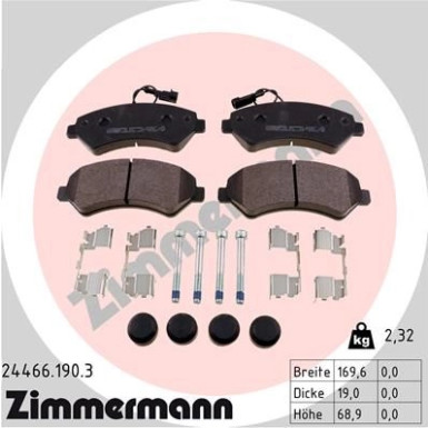 ZIMMERMANN Bremsbeläge | 24466.190.3