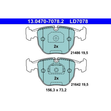 Bremsbelagsatz Bmw S. 5/7/X5 2.0-4.4 94-04 Keramik | 13.0470-7078.2