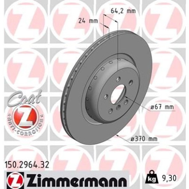 ZIMMERMANN Bremsscheibe | 150.2964.32