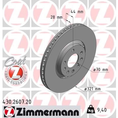 ZIMMERMANN Bremsscheibe | 430.2607.20