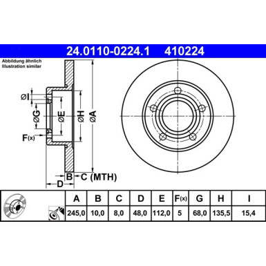 Bremsscheibe Vw T. Passat 1.9-2.8 96-05 | 24.0110-0224.1