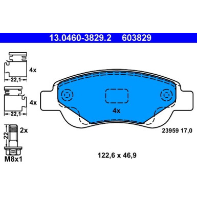 Bremsbelagsatz Citroen P. C1 1.0-1.2/ 1.4 Hdi 05 | 13.0460-3829.2