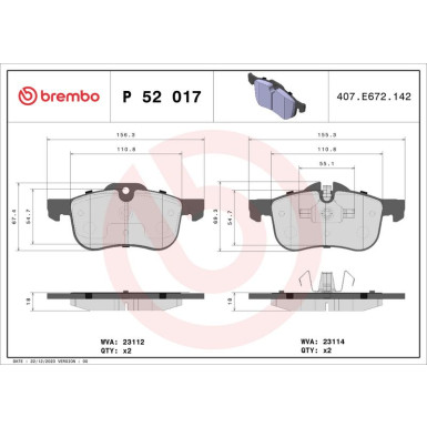 BREMBO Bremsklötze VA | MG 75/ZT 99 | P 52 017