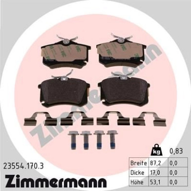 ZIMMERMANN Bremsbeläge | 23554.170.3