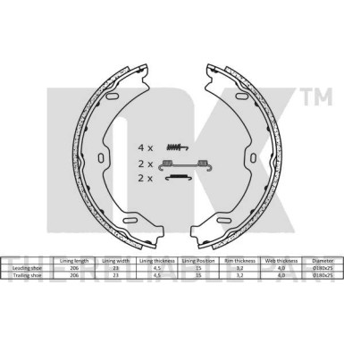 Handbremsbacken Db W221 | 2733765