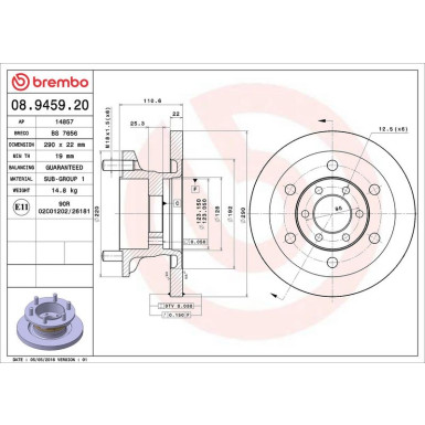 40 481 059 Bremsscheibe VA | IVECO Daily 04 | 08.9459.20