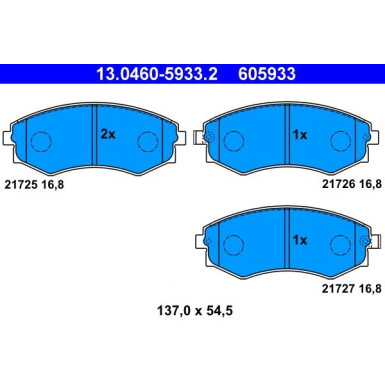 ATE Bremsbeläge | 13.0460-5933.2