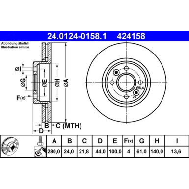 Bremsscheibe Renault P. Clio/Kangoo/Laguna/Megane/Scenic 99 | 24.0124-0158.1