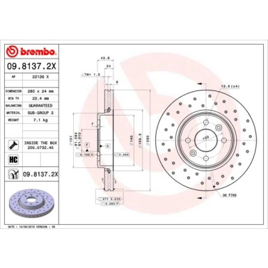 Bremsscheibe VA Xtra | RENA Clio,Megane,Laguna,Kangoo 97 | 09.8137.2X