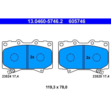 Bremsbelagsatz Toyota P. Land Cruiser 4.2Td/4.7 98-07 | 13.0460-5746.2