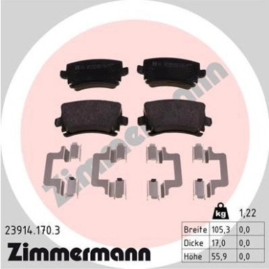 ZIMMERMANN Bremsbeläge | 23914.170.3