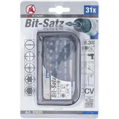 BGS Bit-Satz | Antrieb Außensechskant 6,3 mm (1/4"""") | 31-tlg | 20820