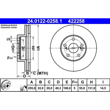 Bremsscheibe | 24.0122-0258.1