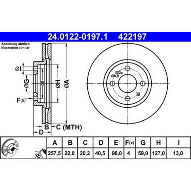 Bremsscheibe Fiat S. 500/Fiorino/Idea/Linea/Panda/Qubo 03 | 24.0122-0197.1