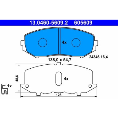 Bremsbelagsatz Suzuki P. Grand Vitara 1.6/2.0 05- Mit Sensor | 13.0460-5609.2