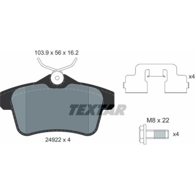 Bremsbelagsatz Citroen T. Ds5 1,6-2,0 Hdi 11-15 | 2492204