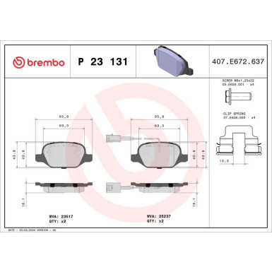 BREMBO Bremsklötze HA | ALFA Mito 11 | P 23 131